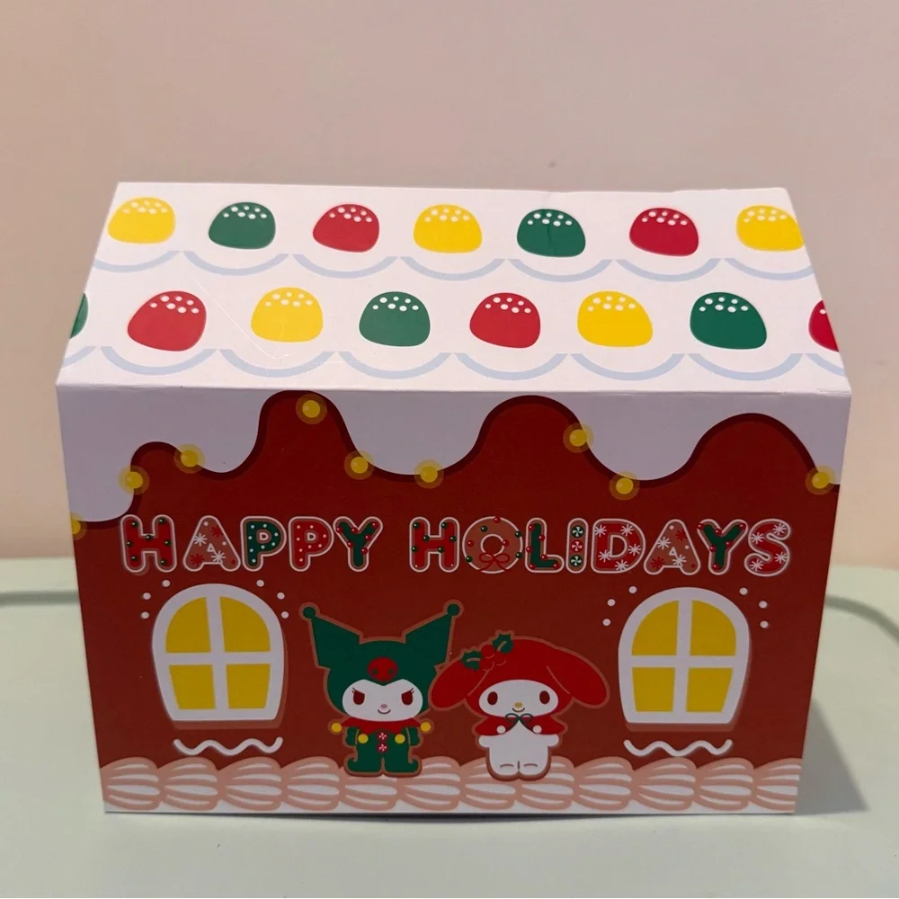 Festive Hello Kitty Plush Throw in Gingerbread House- NIB